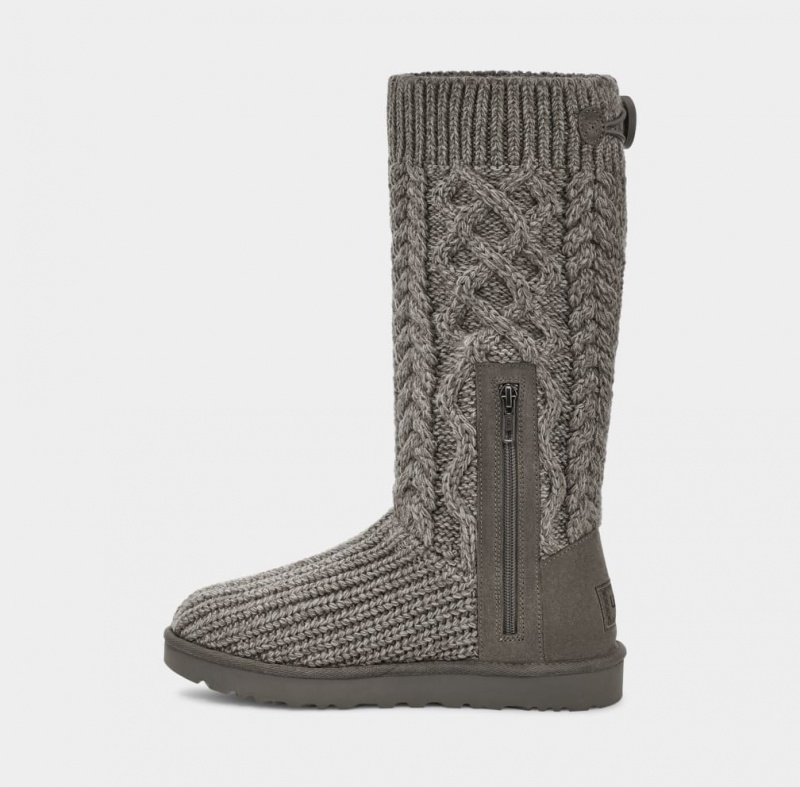 Ugg Classic Cardi Cabled Knit Stövlar Dam Grå | Sverige-28760