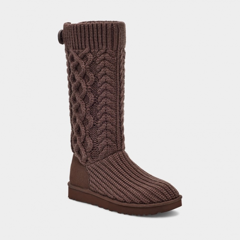 Ugg Classic Cardi Cabled Knit Stövlar Dam Bruna | Sverige-80176