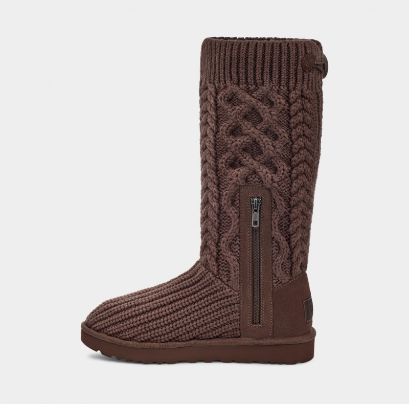 Ugg Classic Cardi Cabled Knit Stövlar Dam Bruna | Sverige-80176