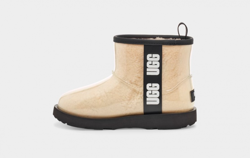 Ugg Classic Clear Mini II Stövlar Barn Beige Svarta | Sverige-91645