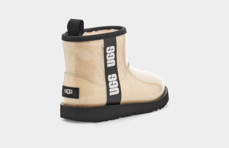 Ugg Classic Clear Mini II Stövlar Barn Beige Svarta | Sverige-91645