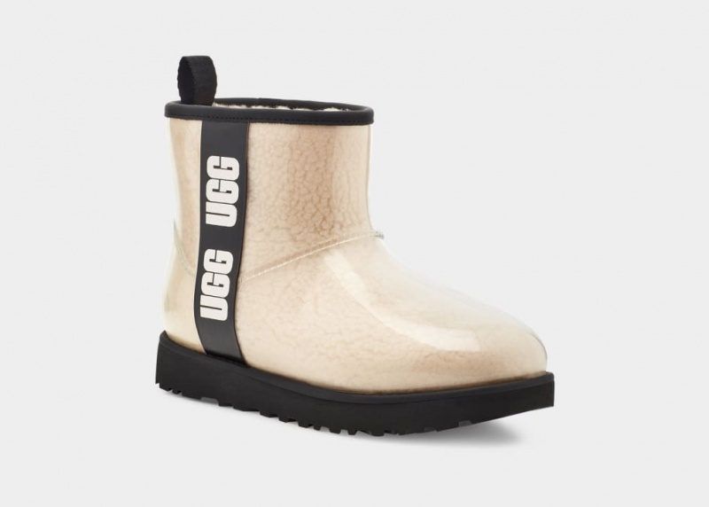 Ugg Classic Clear Mini Stövlar Dam Beige Svarta | Sverige-84729