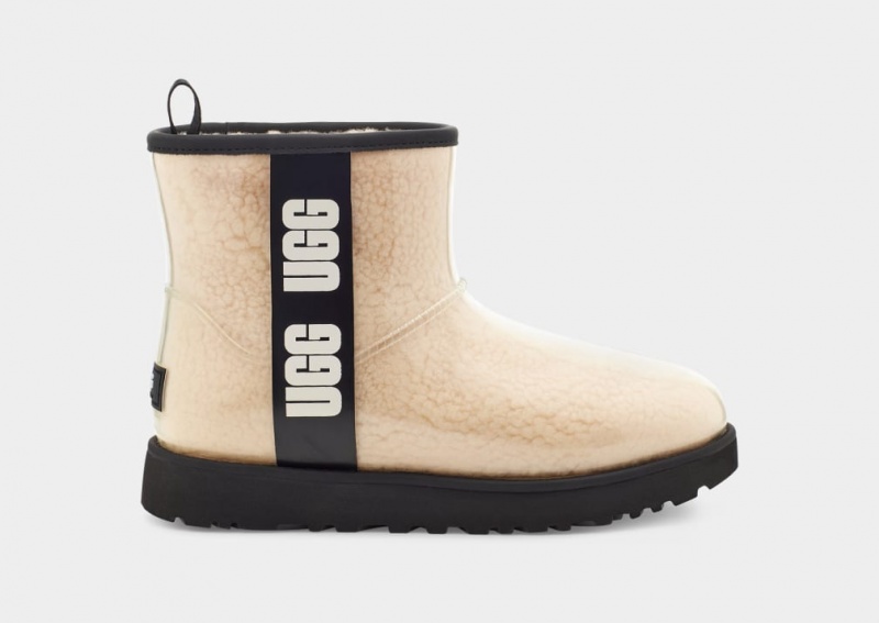 Ugg Classic Clear Mini Stövlar Dam Beige Svarta | Sverige-84729