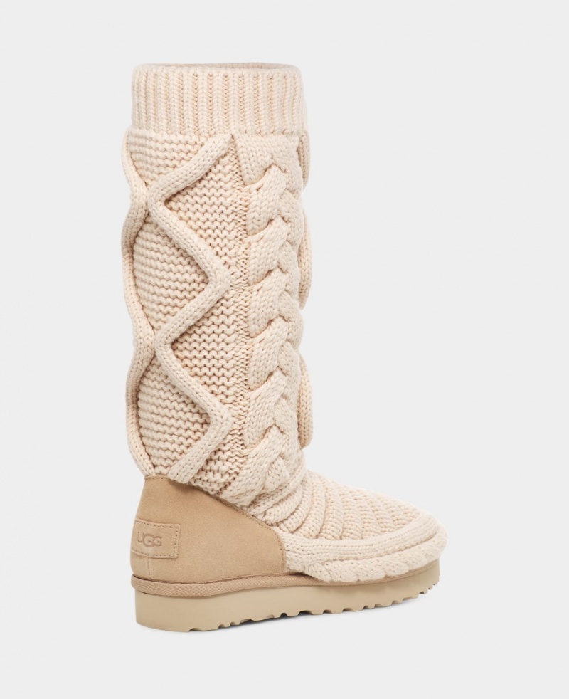 Ugg Classic Höga Tjock Knit Stövlar Dam Beige | Sverige-08439