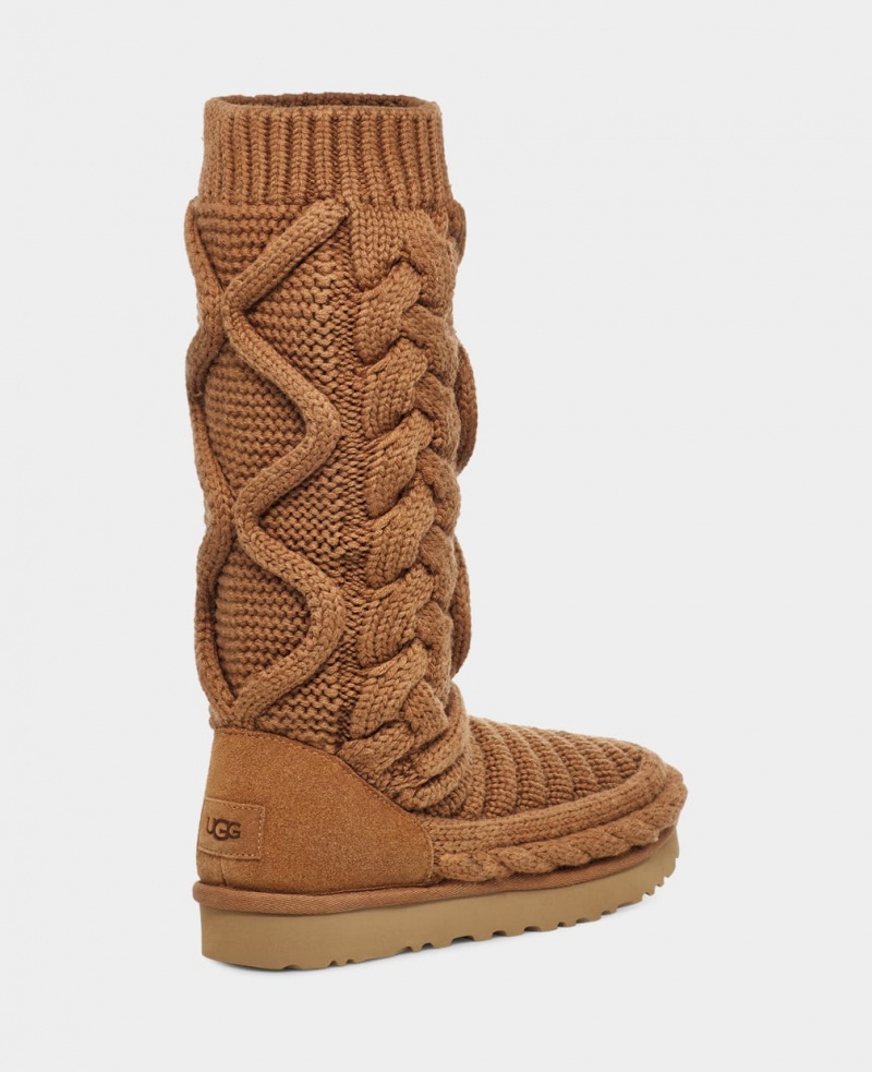 Ugg Classic Höga Tjock Knit Stövlar Dam Bruna | Sverige-82539