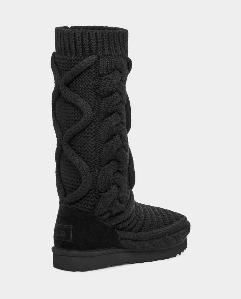 Ugg Classic Höga Tjock Knit Stövlar Dam Svarta | Sverige-28493