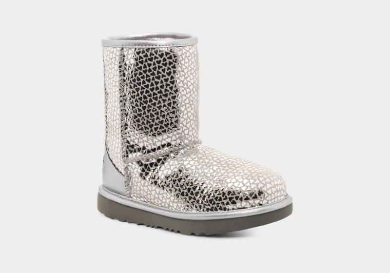 Ugg Classic II Gel Hearts Stövlar Barn Silver | Sverige-38419