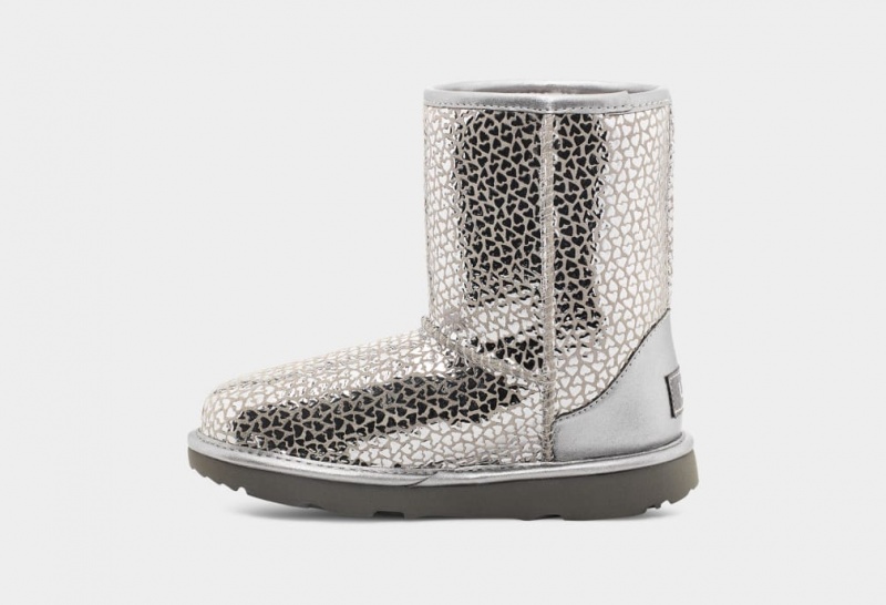 Ugg Classic II Gel Hearts Stövlar Barn Silver | Sverige-38419