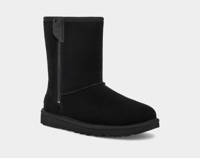 Ugg Classic Korta Bailey Zip Stövlar Dam Svarta | Sverige-62483