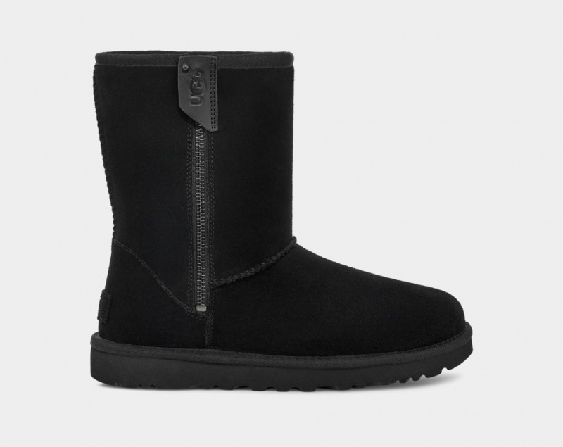 Ugg Classic Korta Bailey Zip Stövlar Dam Svarta | Sverige-62483