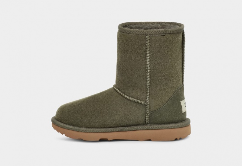 Ugg Classic Korta II Stövlar Barn Olivgröna | Sverige-30459