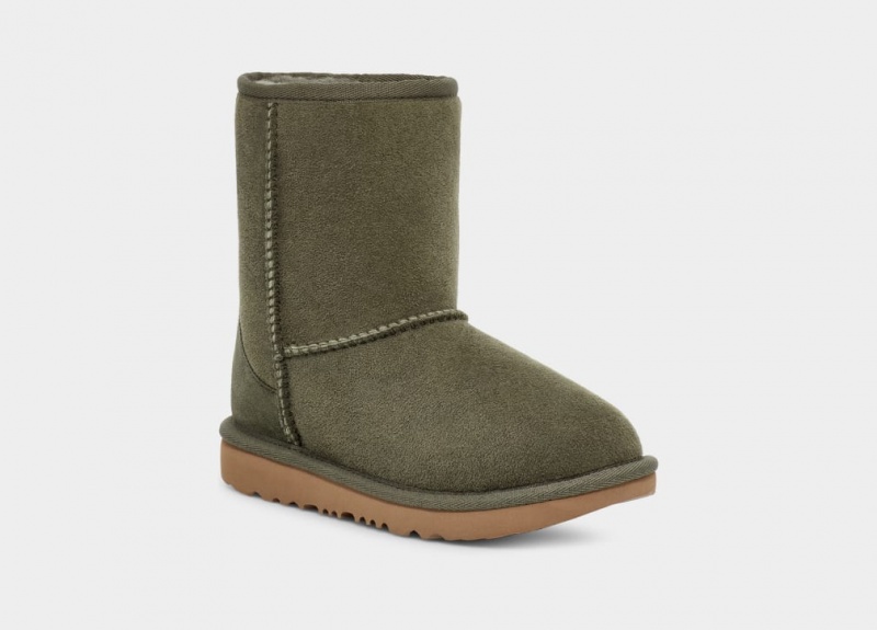 Ugg Classic Korta II Stövlar Barn Olivgröna | Sverige-30459