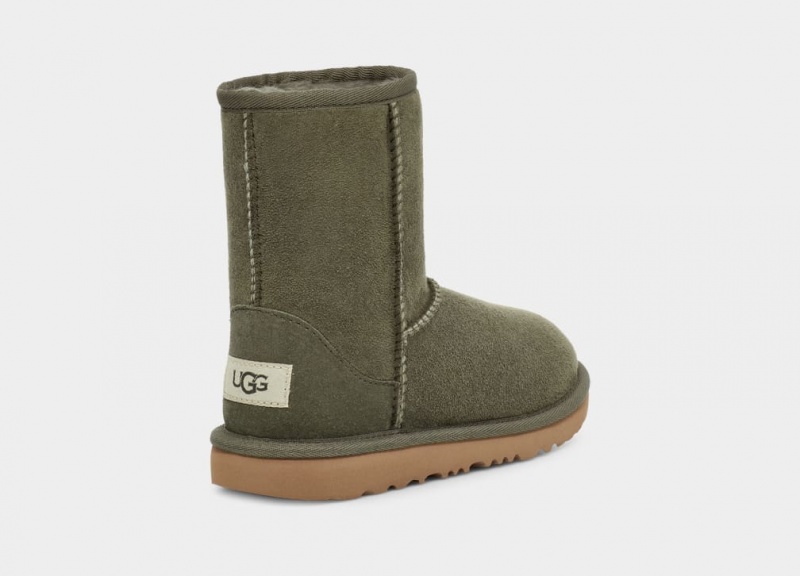 Ugg Classic Korta II Stövlar Barn Olivgröna | Sverige-30459