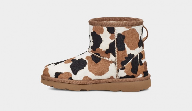 Ugg Classic Mini Cow Print Stövlar Barn Bruna | Sverige-20948