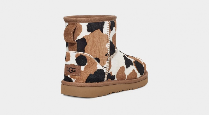 Ugg Classic Mini Cow Print Stövlar Barn Bruna | Sverige-20948