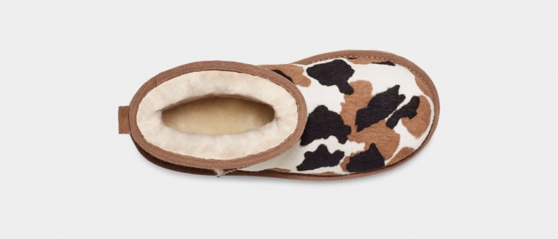 Ugg Classic Mini Cow Print Stövlar Barn Bruna | Sverige-20948