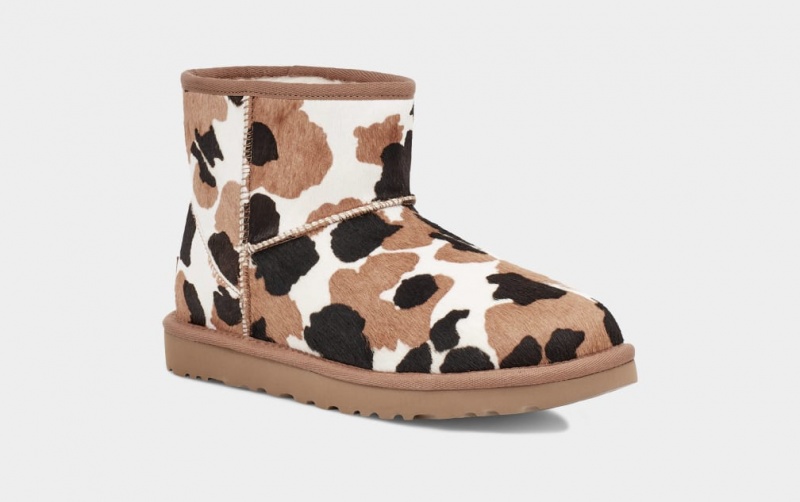 Ugg Classic Mini Cow Print Stövlar Dam Bruna | Sverige-83741