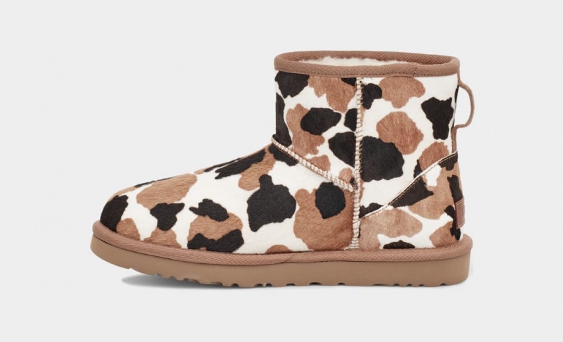 Ugg Classic Mini Cow Print Stövlar Dam Bruna | Sverige-83741