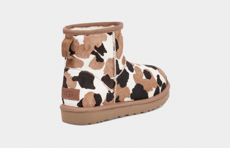 Ugg Classic Mini Cow Print Stövlar Dam Bruna | Sverige-83741