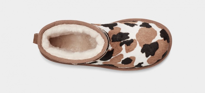 Ugg Classic Mini Cow Print Stövlar Dam Bruna | Sverige-83741