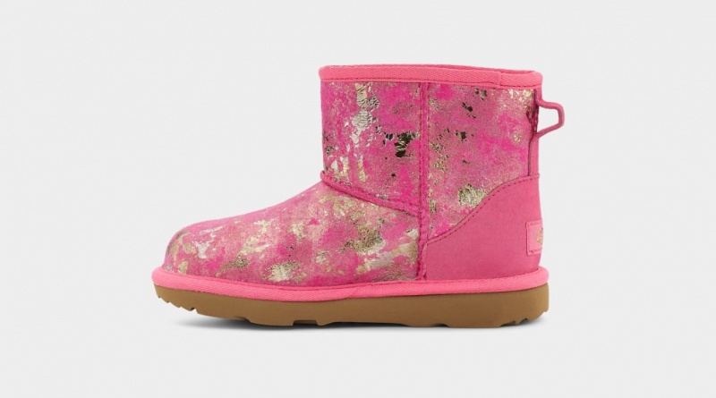 Ugg Classic Mini II Gold Wash Stövlar Barn Rosa Rosa | Sverige-60147