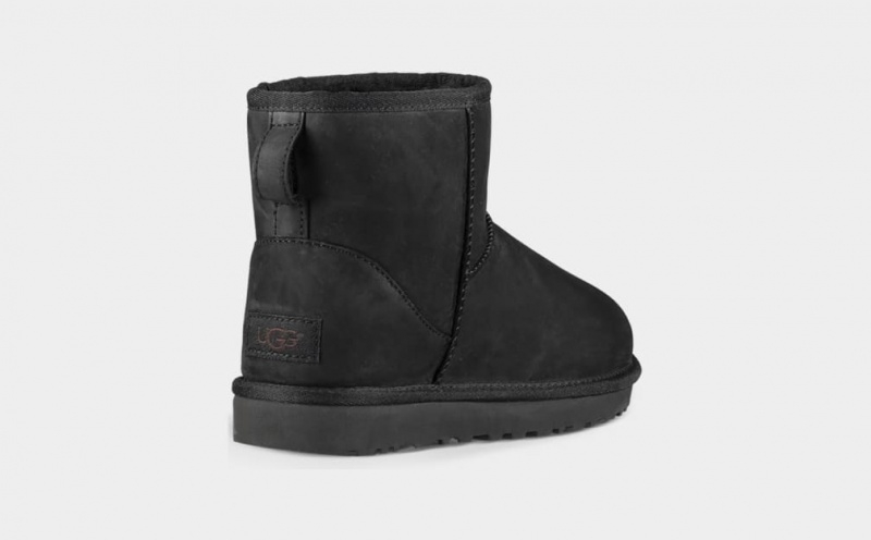 Ugg Classic Mini Läder Stövlar Dam Svarta | Sverige-42758