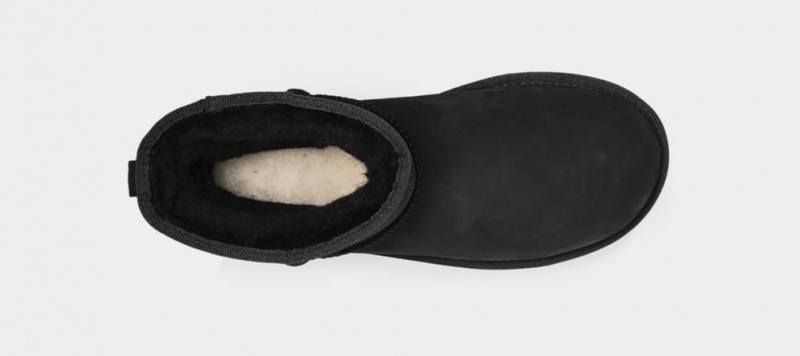 Ugg Classic Mini Läder Stövlar Dam Svarta | Sverige-42758