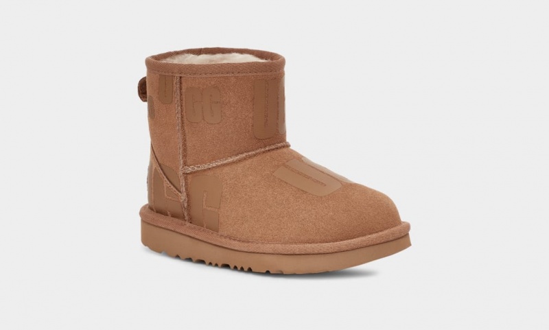 Ugg Classic Mini Scatter Tryck Stövlar Barn Bruna | Sverige-39758