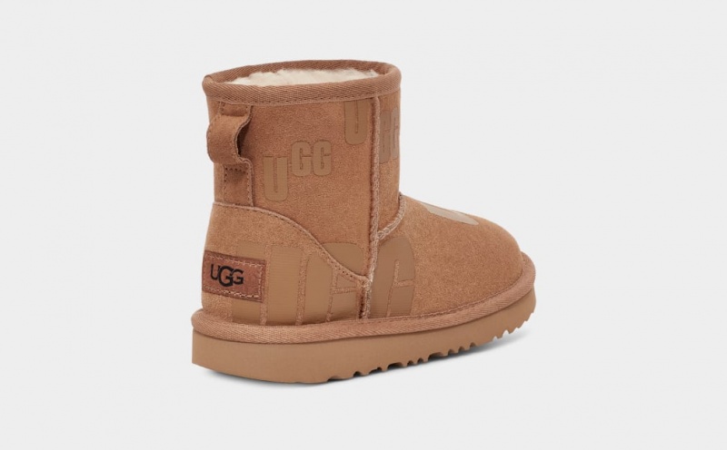 Ugg Classic Mini Scatter Tryck Stövlar Barn Bruna | Sverige-39758