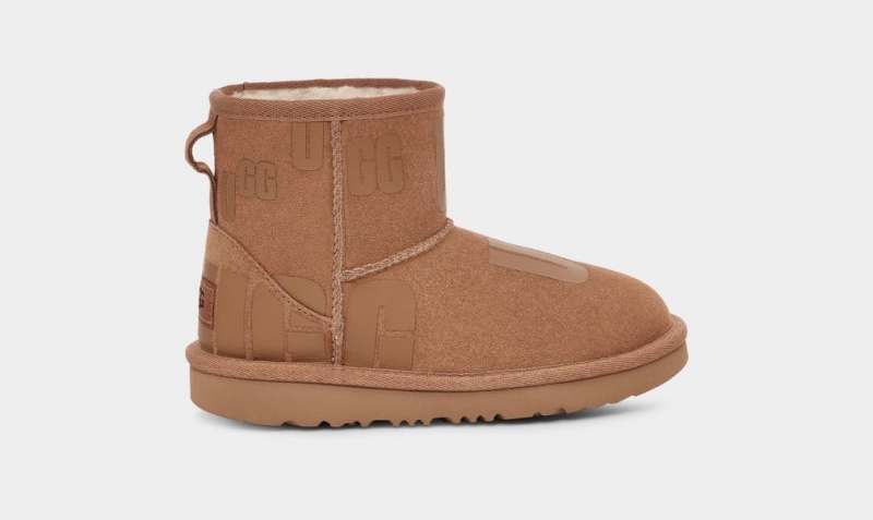 Ugg Classic Mini Scatter Tryck Stövlar Barn Bruna | Sverige-39758