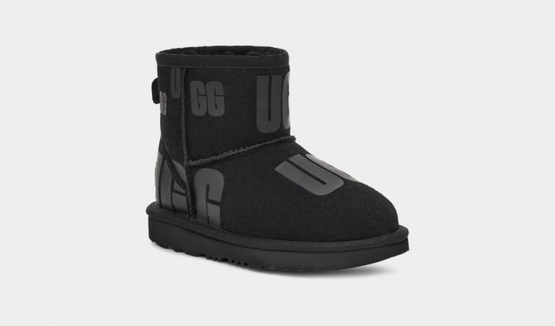 Ugg Classic Mini Scatter Tryck Stövlar Barn Svarta | Sverige-34617