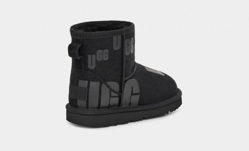 Ugg Classic Mini Scatter Tryck Stövlar Barn Svarta | Sverige-34617