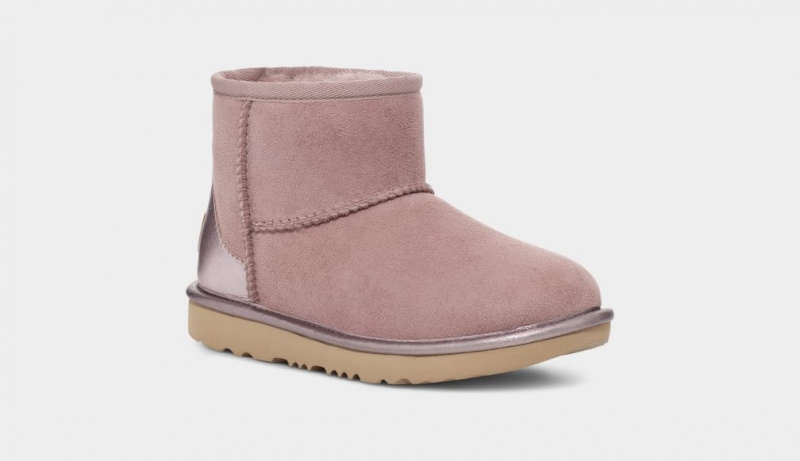 Ugg Classic Mini Shine Stövlar Barn Rosa Grå | Sverige-48129