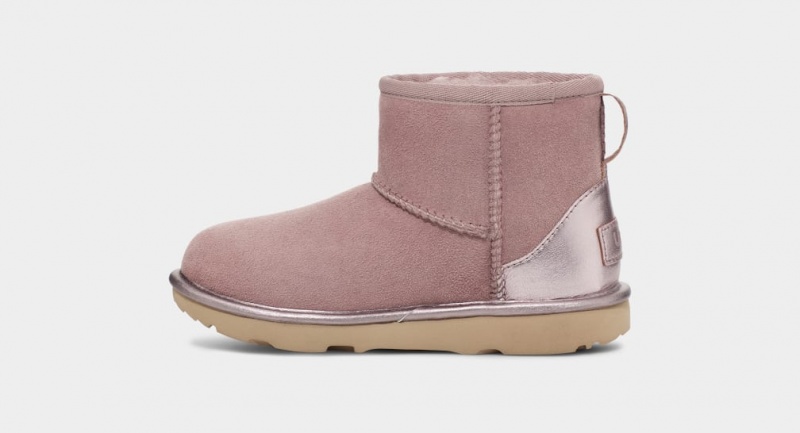 Ugg Classic Mini Shine Stövlar Barn Rosa Grå | Sverige-48129