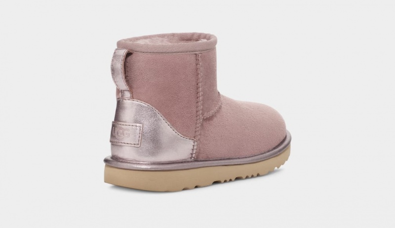 Ugg Classic Mini Shine Stövlar Barn Rosa Grå | Sverige-48129