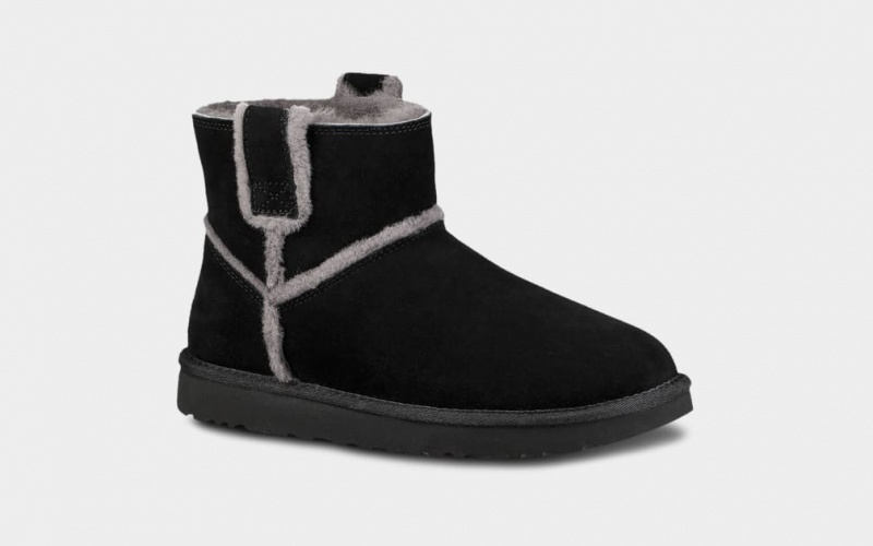 Ugg Classic Mini Spill Seam Stövlar Dam Svarta | Sverige-68710