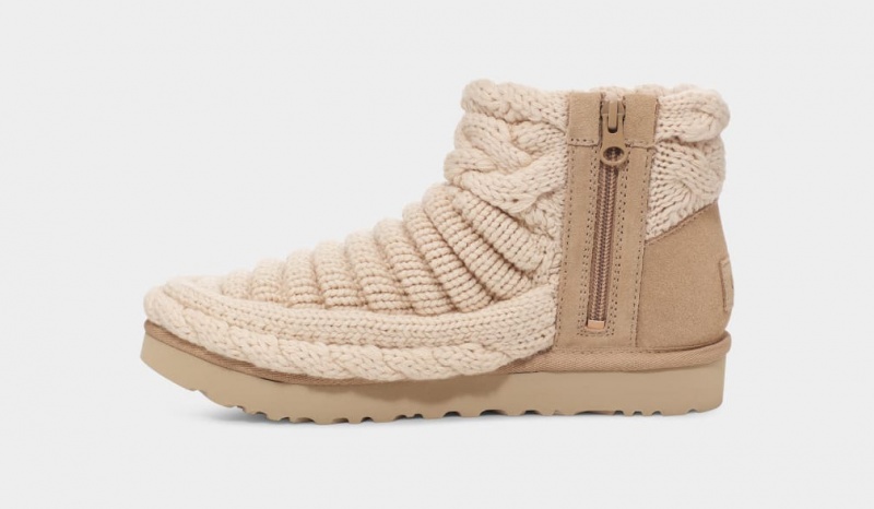 Ugg Classic Mini Tjock Knit Stövlar Dam Beige | Sverige-59241