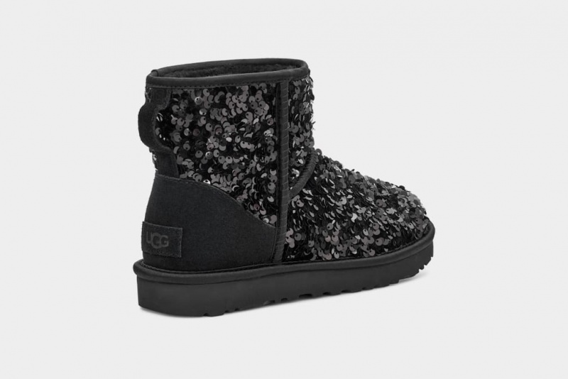 Ugg Classic Mini Tjock Sequin Stövlar Dam Svarta | Sverige-93564