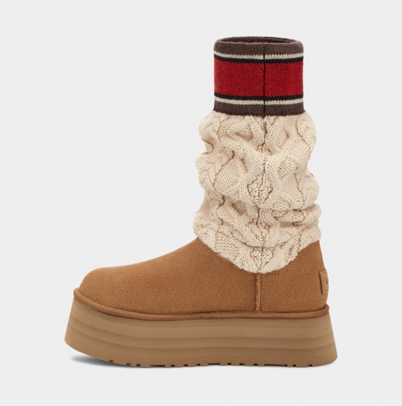 Ugg Classic Tröja Letter Stövlar Dam Bruna | Sverige-96527