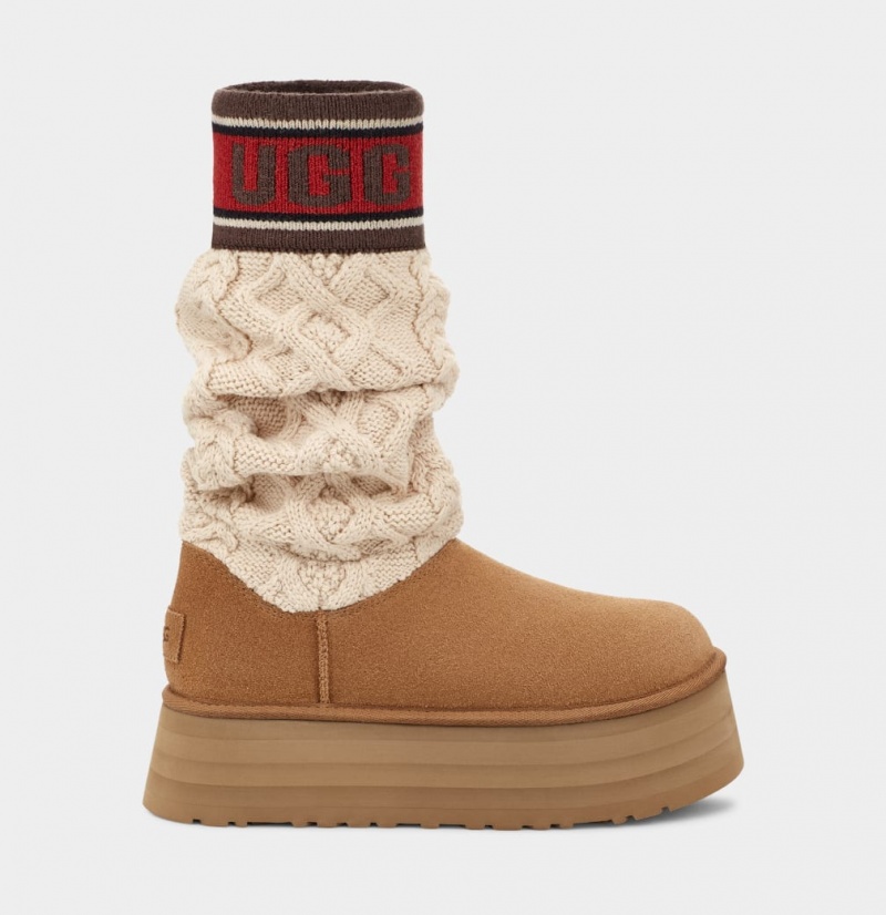 Ugg Classic Tröja Letter Stövlar Dam Bruna | Sverige-96527