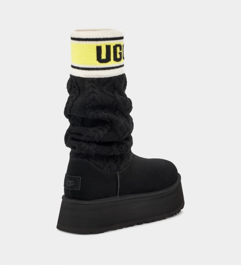 Ugg Classic Tröja Letter Stövlar Dam Svarta | Sverige-97582