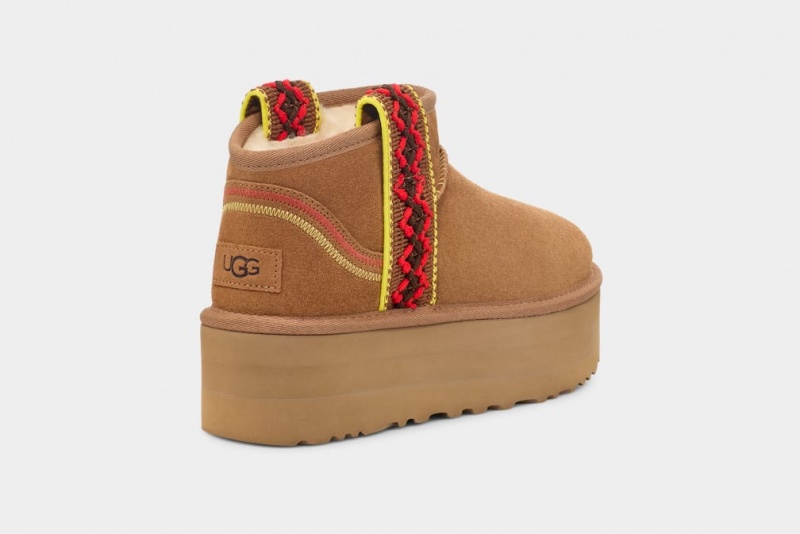 Ugg Classic Ultra Mini Braid Platform Stövlar Dam Bruna | Sverige-46873