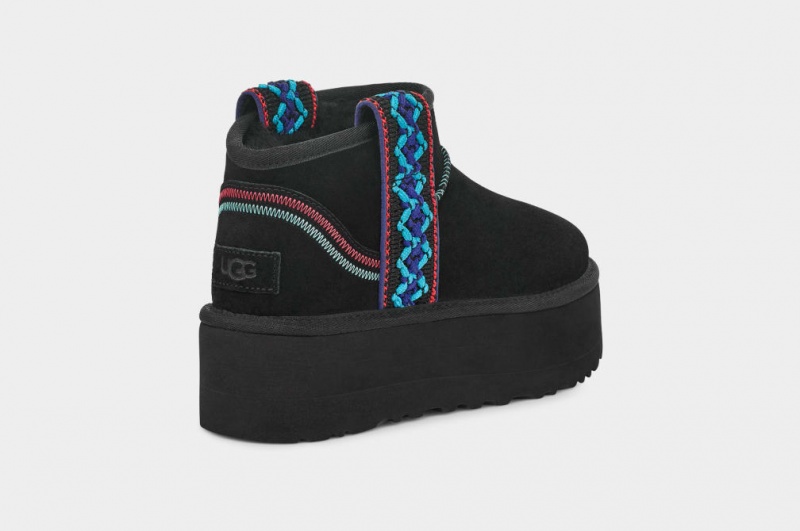 Ugg Classic Ultra Mini Braid Platform Stövlar Dam Svarta | Sverige-26489