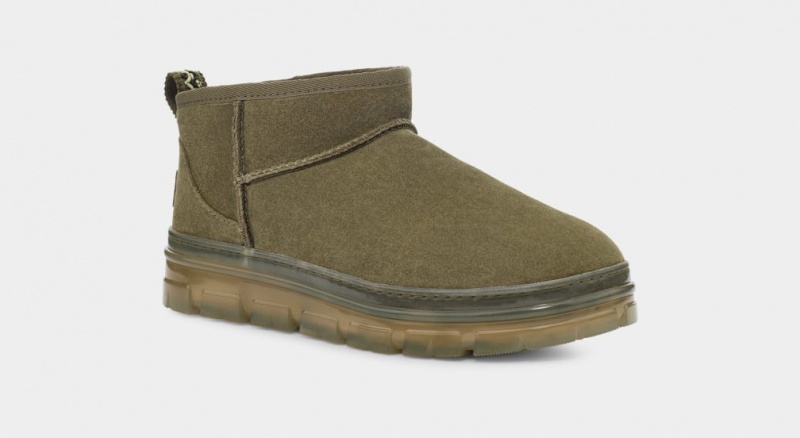 Ugg Classic Ultra Mini Clear Stövlar Dam Olivgröna | Sverige-49132