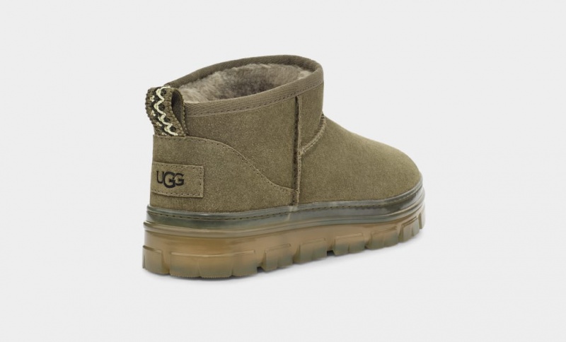 Ugg Classic Ultra Mini Clear Stövlar Dam Olivgröna | Sverige-49132