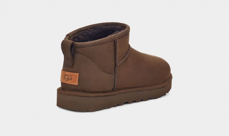 Ugg Classic Ultra Mini Läder Stövlar Dam Choklad | Sverige-54837