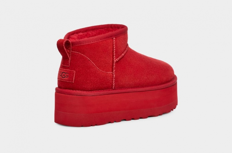 Ugg Classic Ultra Mini Platform Stövlar Dam Röda | Sverige-26809