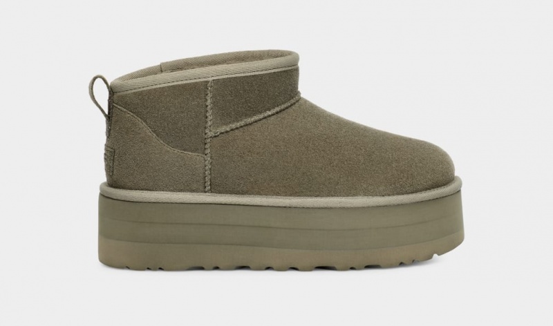 Ugg Classic Ultra Mini Platform Stövlar Dam Gröna | Sverige-54372