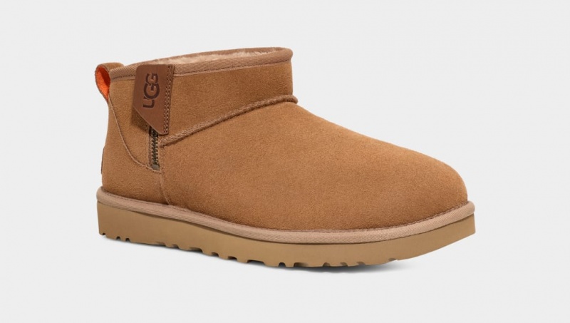 Ugg Classic Ultra Mini Zip Stövlar Herr Bruna Orange | Sverige-50932