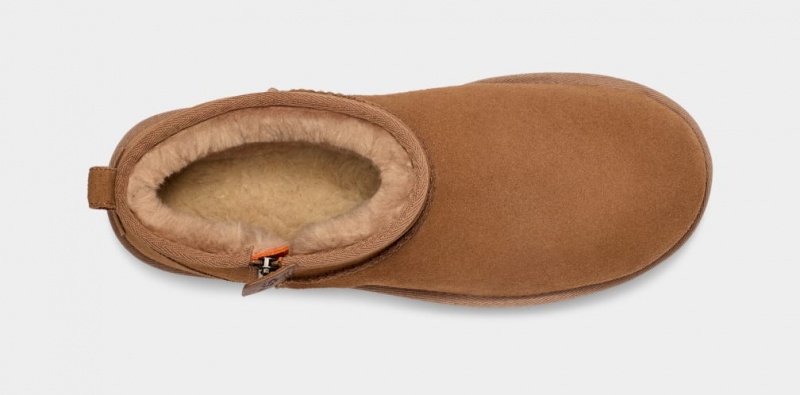 Ugg Classic Ultra Mini Zip Stövlar Herr Bruna Orange | Sverige-50932